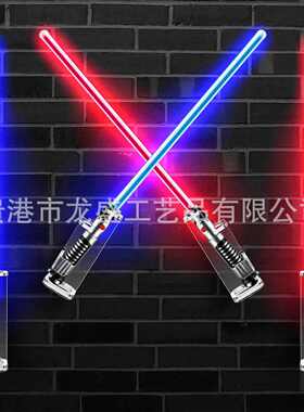 2个装/套决斗交叉双光剑架 魔杖黑剑展示架  垂直或水平光剑架