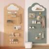 Perforated board storage rack custom solid wood display rack shaped wall partition blocking wall desktop hook accessories storage