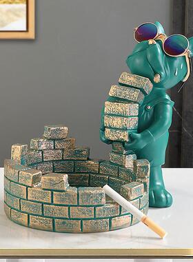 入户门玄关钥匙收纳摆件法斗狗办公室电脑桌面趣味摆设客厅装饰品