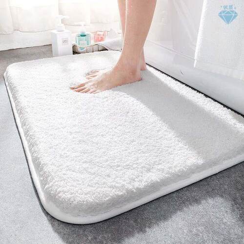 Bathroom Super Thick Fluff Fiber Bath Mat Shower Room Rugs M - 图0