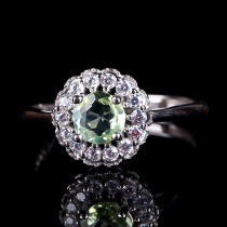 1 78 gr dreamy beautiful Brazilian natural dreamy green blue Beatrix inlaid diamond ring