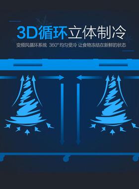 蚂蚁卧式冰柜商用大容量冷藏冷冻柜超市雪糕柜双门大冰箱大型冷柜