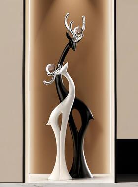 贝汉美轻奢客厅电视柜福禄双全大型落地摆件玄关饰品高档乔迁礼物