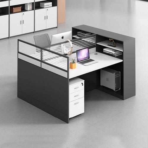 办公桌职员4人位桌椅组合简约现代2/6人位屏风工位财务桌办公家俱 - 图0