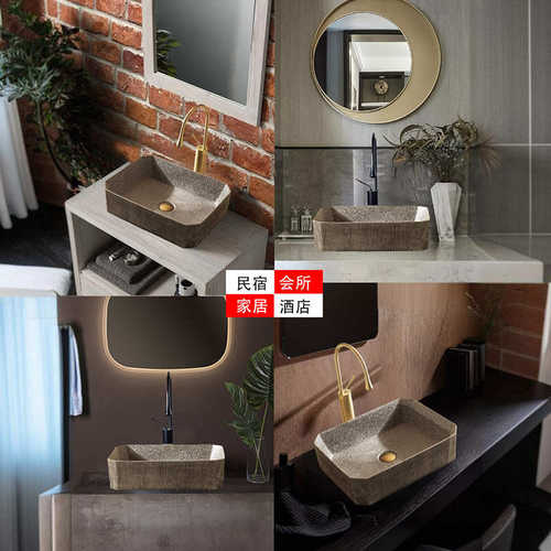 雕刻复古阳台洗脸盆台上盆洗手盆卫生间家用户外艺术陶瓷洗手台盆 - 图3