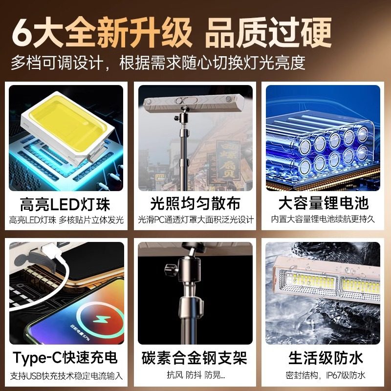 应急充电照明灯摆摊夜市灯可移动户外专用led灯管超长续航大容量,淘宝优惠券,粉丝福利购,淘宝优惠卷