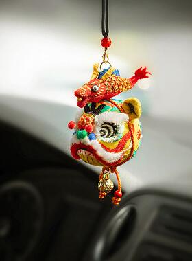 灵野梦游 龙狮手工刺绣diy 国风玩偶挂件醒狮平安符自绣汽车挂件