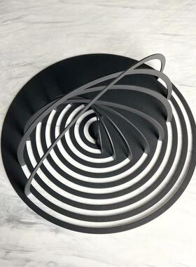 简约现代黑色几何金属空间线条艺术摆件 样板房玄关客厅室内装饰