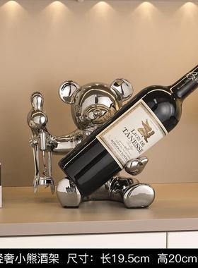 高档轻奢居牛气冲天电柜红架摆件家客厅酒柜餐边视酒柜酒托装饰品