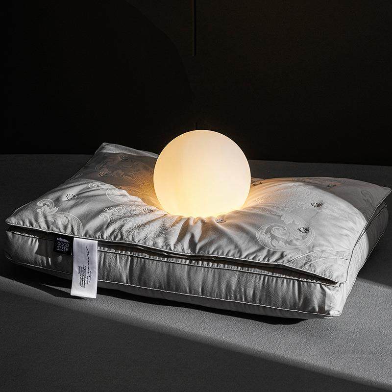 高端100支长绒棉提花天然双层蚕丝美颜枕芯超柔睡眠全棉立体枕头,淘宝优惠券,粉丝福利购,淘宝优惠卷