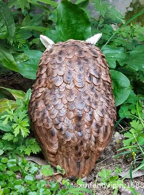 院阳台庭FBJ-2001树花园装饰仿猫头鹰摆件真脂动物模型小院子造景