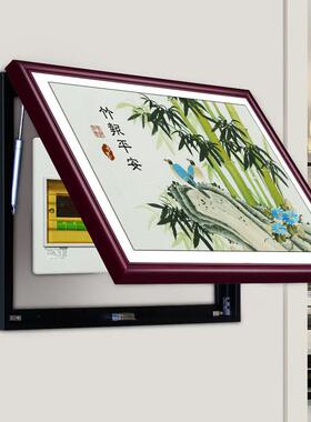 电表箱装饰画免打孔遮挡配电箱水墨画电闸盒强弱总开关新中式挂画