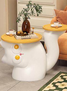 可爱小猫猫落地摆件客厅大型电视柜沙发旁边家居装饰创意卡通茶几