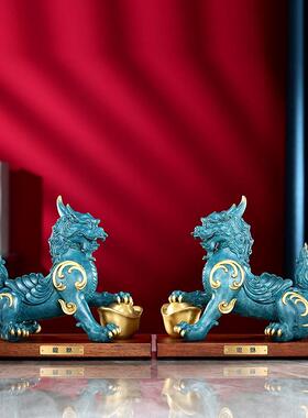 铜欣祥黄铜元宝貔貅摆件家居办公室瑞兽貔貅工艺品摆设桌面礼品