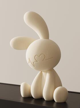 坐姿兔子摆件客厅入户玄关酒柜电视柜家居软装饰品高级感小众礼物