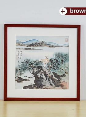 斗方国画框字画书法框定制正方形裱画框挂墙画框卡纸实木装裱画框