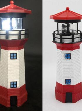 太阳能树脂旋转灯塔户外花园装饰景观别墅庭院草坪警示塔