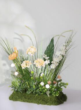 仿真花造景郁金香假花摆设橱窗装饰大型室内景观植物夏天场景布置