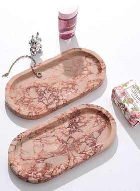 一件发高奢粉糯风天然大理石贝壳造型一体盘首饰耳钉家居展展示盘