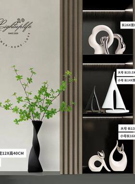 电视柜台面画 画极简艺术高级感家居客厅悬空入户门玄关绿植装饰