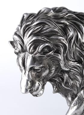 欧式艺术创意雄狮树脂雕塑摆件酒店客厅玄关样板间家居软装装饰品