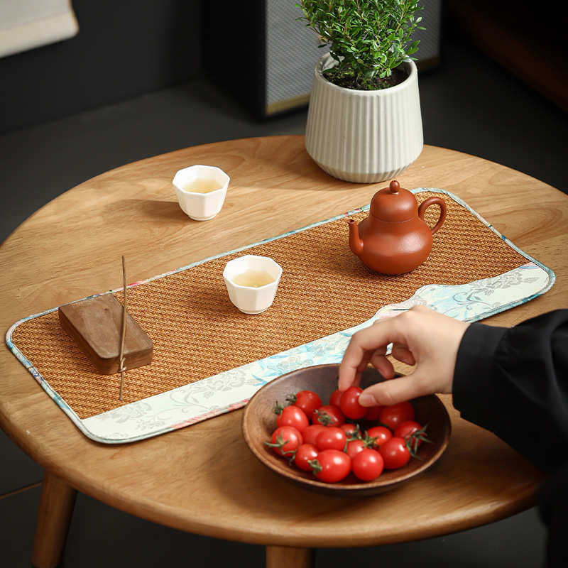 藤编竹报平安小茶席干泡茶席垫子家用禅意茶桌茶垫茶具茶道配件,淘宝优惠券,粉丝福利购,淘宝优惠卷