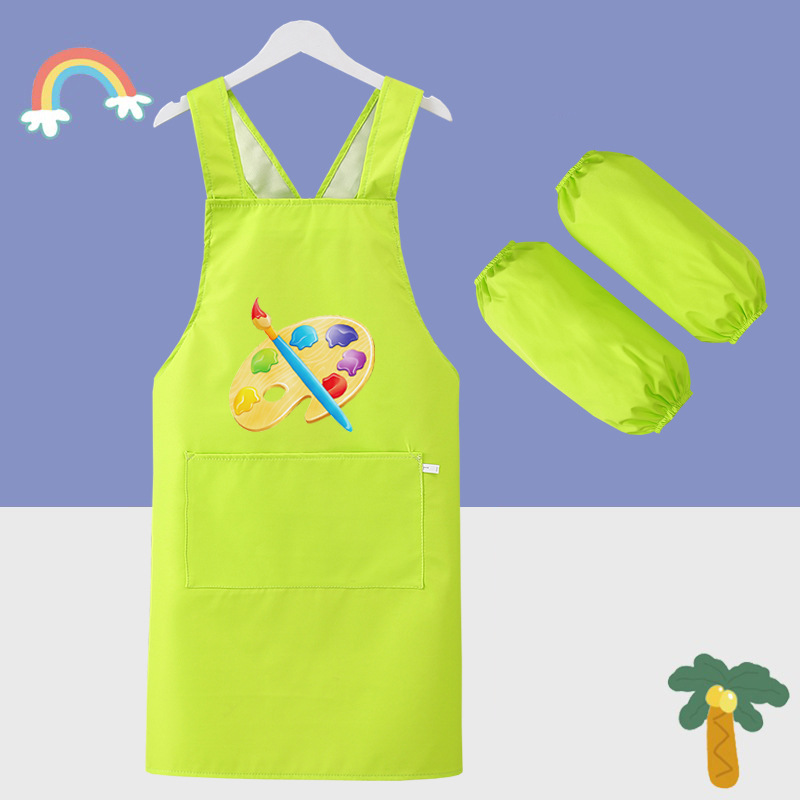 Kindergarten middle and large children's waterproof apron apron coveralls