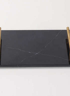 轻长方形软餐厅托盘奢装饰品物北欧收纳样板房置盘客厅大理石浴室