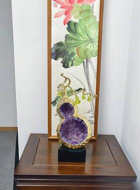 五福临门水晶葫芦摆件乔迁新居礼物客厅电视柜轻奢高档招财装饰品