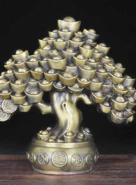 铜树摆件树摇钱树聚宝盆送礼公司新店铺开业礼品