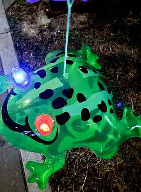 充气青蛙发光手提闪光大号绿色孤寡跳跳网红打气卖崽夜市摆摊