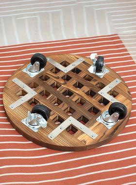 碳化木质木质加厚圆形装饰摆件