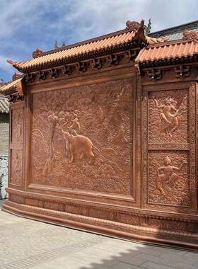 铸铜雕刻屏风浮雕祥云牌匾仿古铜金属雕花镂空花格不锈钢定制铜雕