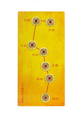 真品五帝钱北斗七星阵门槛五帝钱摆件平安对门家居办公室摆件