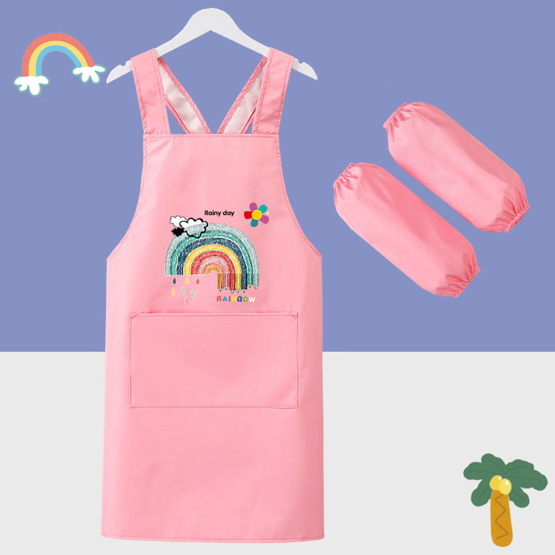 Kindergarten middle and large children's waterproof apron apron coveralls
