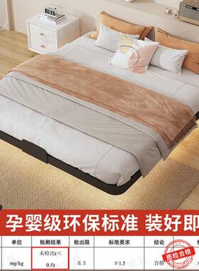 悬浮铁艺床无床头家用卧室榻榻米排骨架加厚碳素钢架小户型静音床