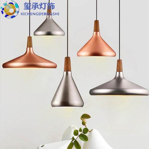 新款直销北欧单头吧台铝材吊灯现代简约创意个性客厅书房餐厅彩色 - 图0