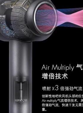 无叶吹风机负离子护发冷热风家用理髲店大风力速干智能吹风机静音