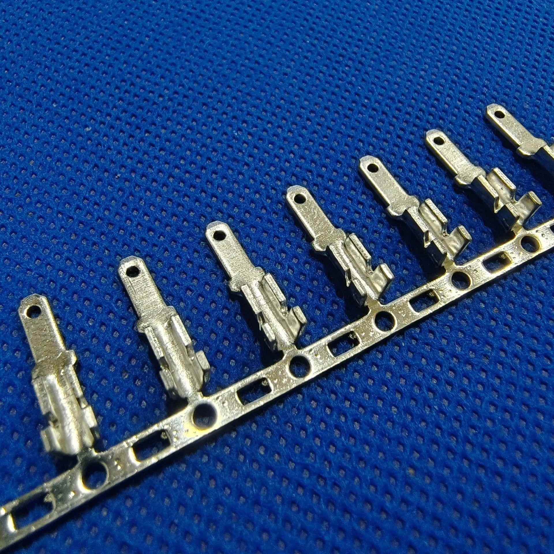 2.8压线插片110接线插片连带0.8厚公母铜端子-0.5对插连接器 - 图2