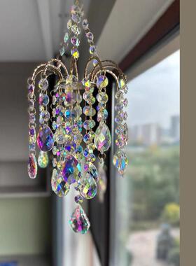 捕太阳折射彩虹光影风铃Ab彩色水晶挂件悬挂阳台庭院挂件