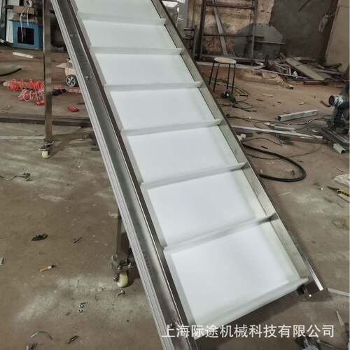 爬坡线裙边皮带输送机小型斜坡上料机 - 图0