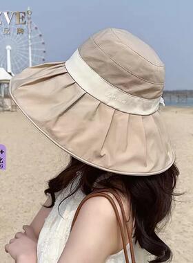 2026新款遮阳渔夫帽女UPF50+防紫外线夏季户外出游沙滩防晒太阳帽