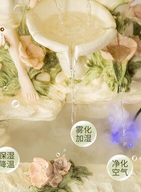 新款流水创喷泉式摆件客厅落地大家居装欧饰品摆设电视柜旁型边意