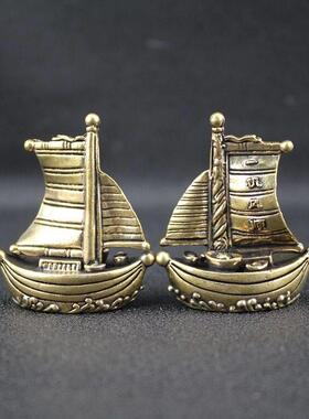 正品纯黄铜帆风帆船旺摆件家居办公室桌面小摆件满顺载一而归帆船