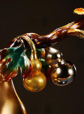 现代轻奢珐琅彩摆件家用客厅桌面摆设玄关电视酒柜创意奢华装饰品