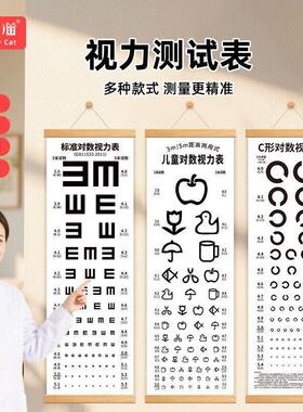 视力表家用挂图自粘墙贴视力测视表成人儿童近视眼测试图贴画海报