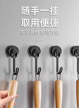 磁吸挂钩强力承重免打孔墙壁浴室厨房门后无痕墙面吸铁磁力粘钩