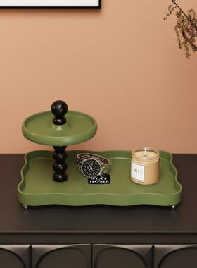 法式覆古入户玄关装饰收纳摆件置物架桌面钥匙香薰家居首饰托 托