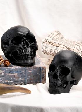 万圣节鬼屋恐怖密室酒吧气氛布置鬼头道具仿真装饰骷髅头树脂摆件