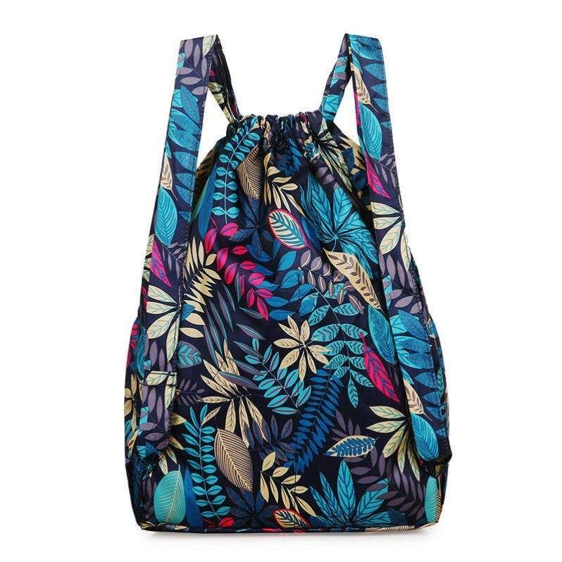 Women's portable travel backpack, drawstring pocket, all-match bag, outdoor sports bag, mommy bag, large capacity bag